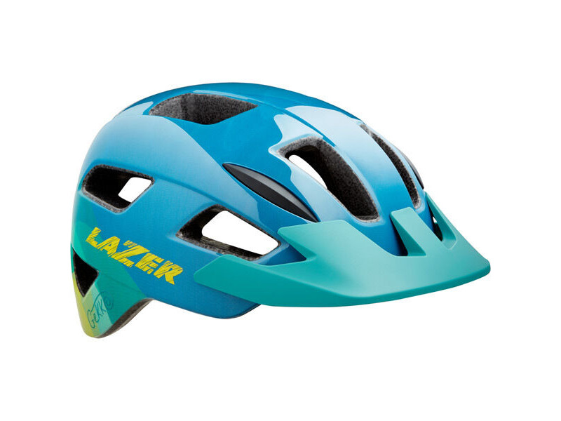 LAZER Gekko Helmet, Blue/Yellow, Uni-Youth click to zoom image