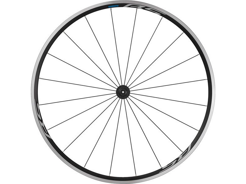 SHIMANO WH-RS100 clincher wheel, 100 mm Q/R axle, front, black click to zoom image