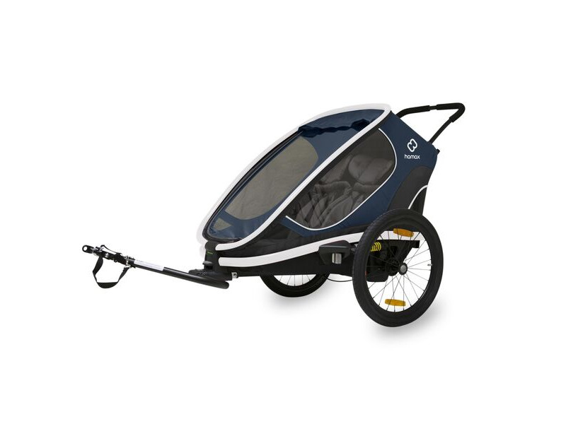 HAMAX Outback Twin Child Bike Trailer Navy/White Twin click to zoom image