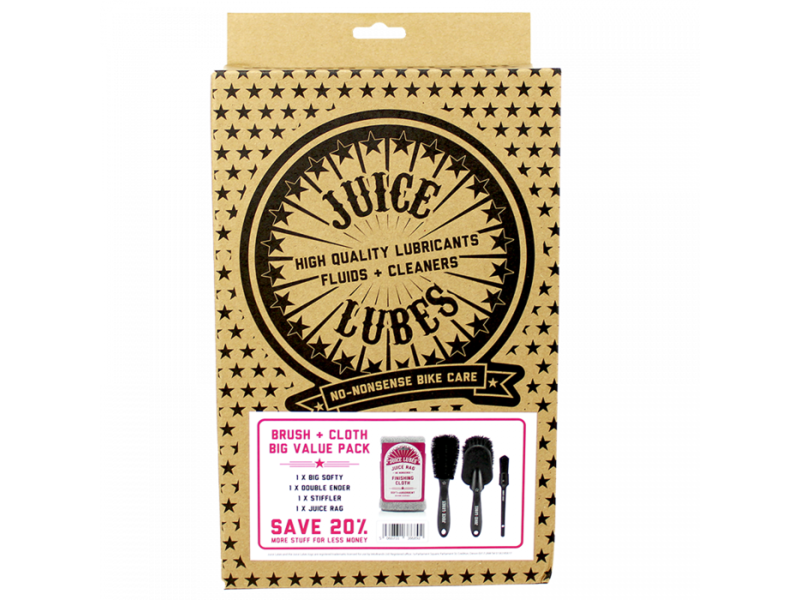 JUICE LUBES 3 x Brush & Cloth Pack, Mixed Bundle click to zoom image