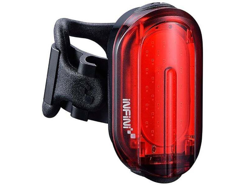 INFINI Olley super bright micro USB rear light with QR bracket black with red lens click to zoom image