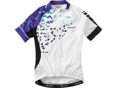 MADISON Sportive women's short sleeve jersey, white / purple reign