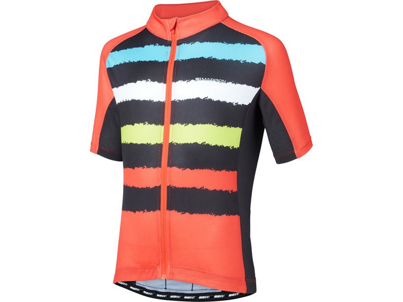 MADISON Sportive youth short sleeve jersey, torn stripes red/black click to zoom image