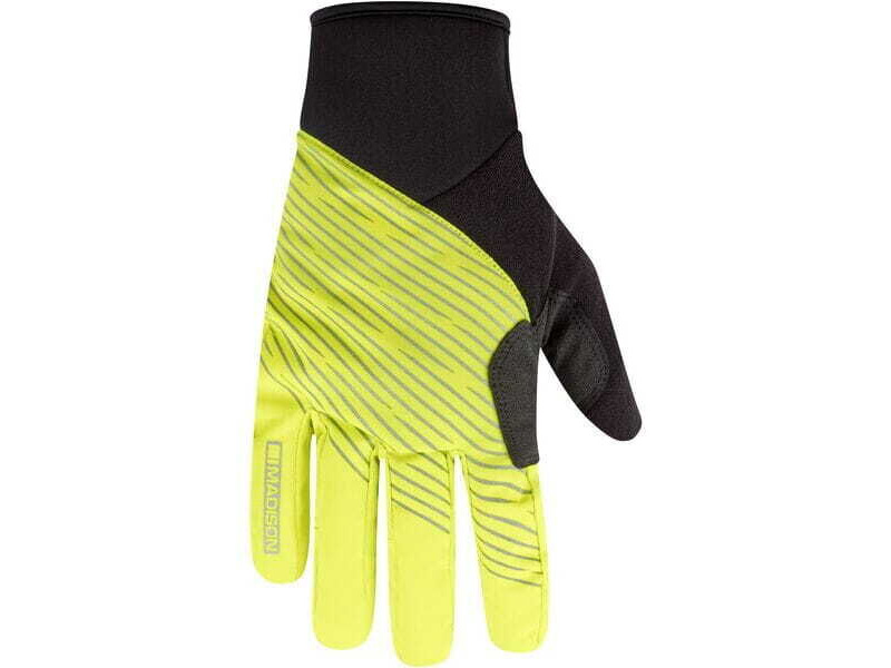 MADISON Stellar Reflective Waterproof Thermal gloves, black / hi-viz yellow click to zoom image
