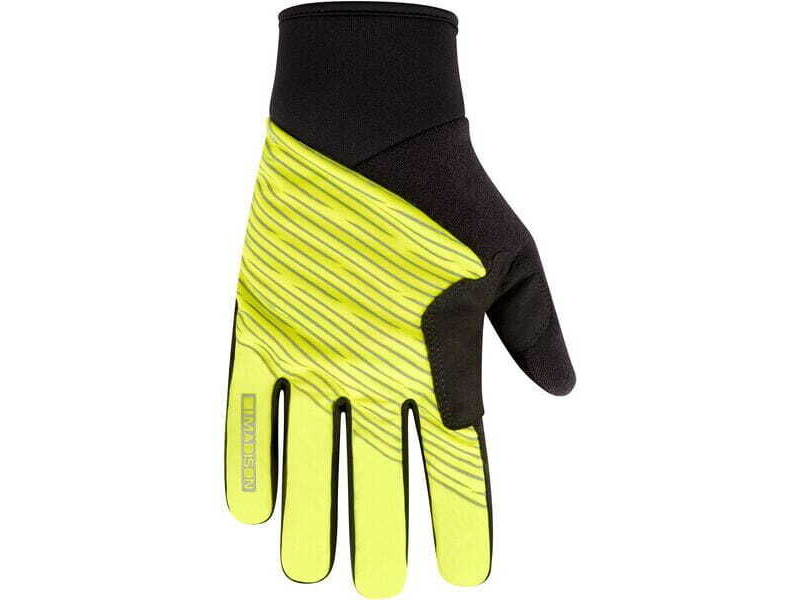 MADISON Stellar Reflective Windproof Thermal gloves, black / hi-viz yellow click to zoom image